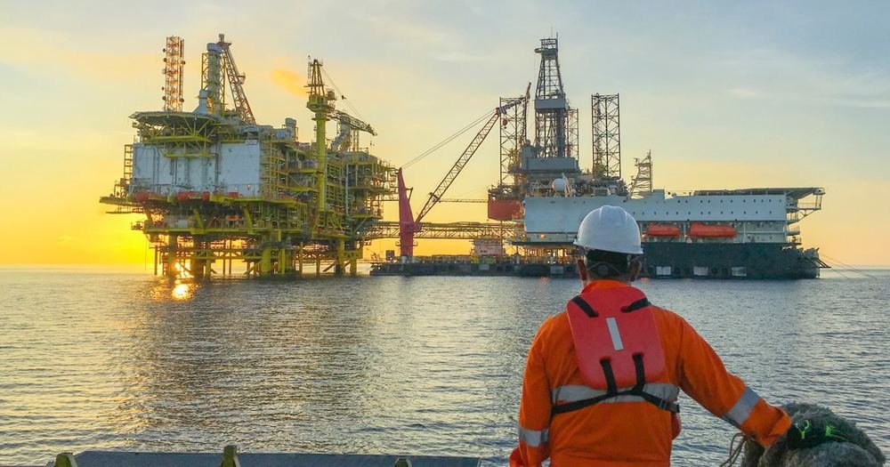 Offshore platform at sea — a typical environment for Copper-Nickel piping